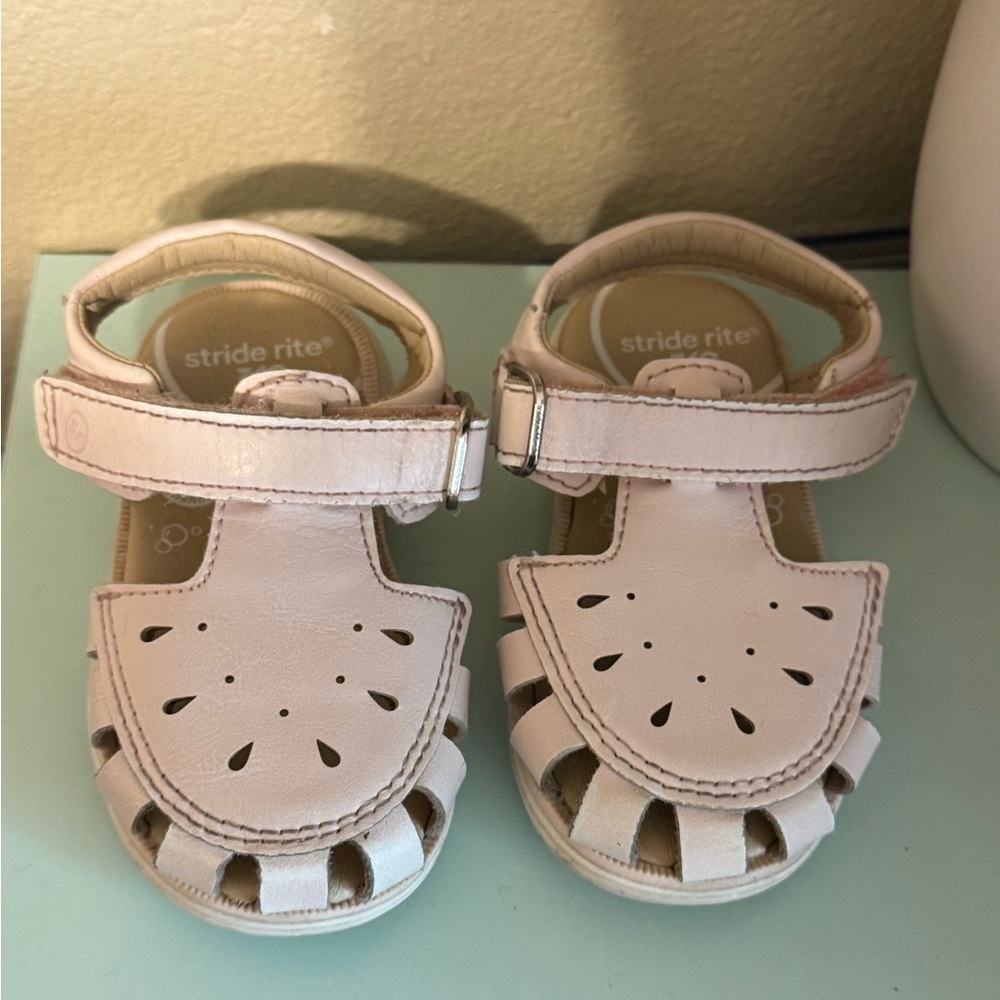 Stride Rite Cream Kids Sandals